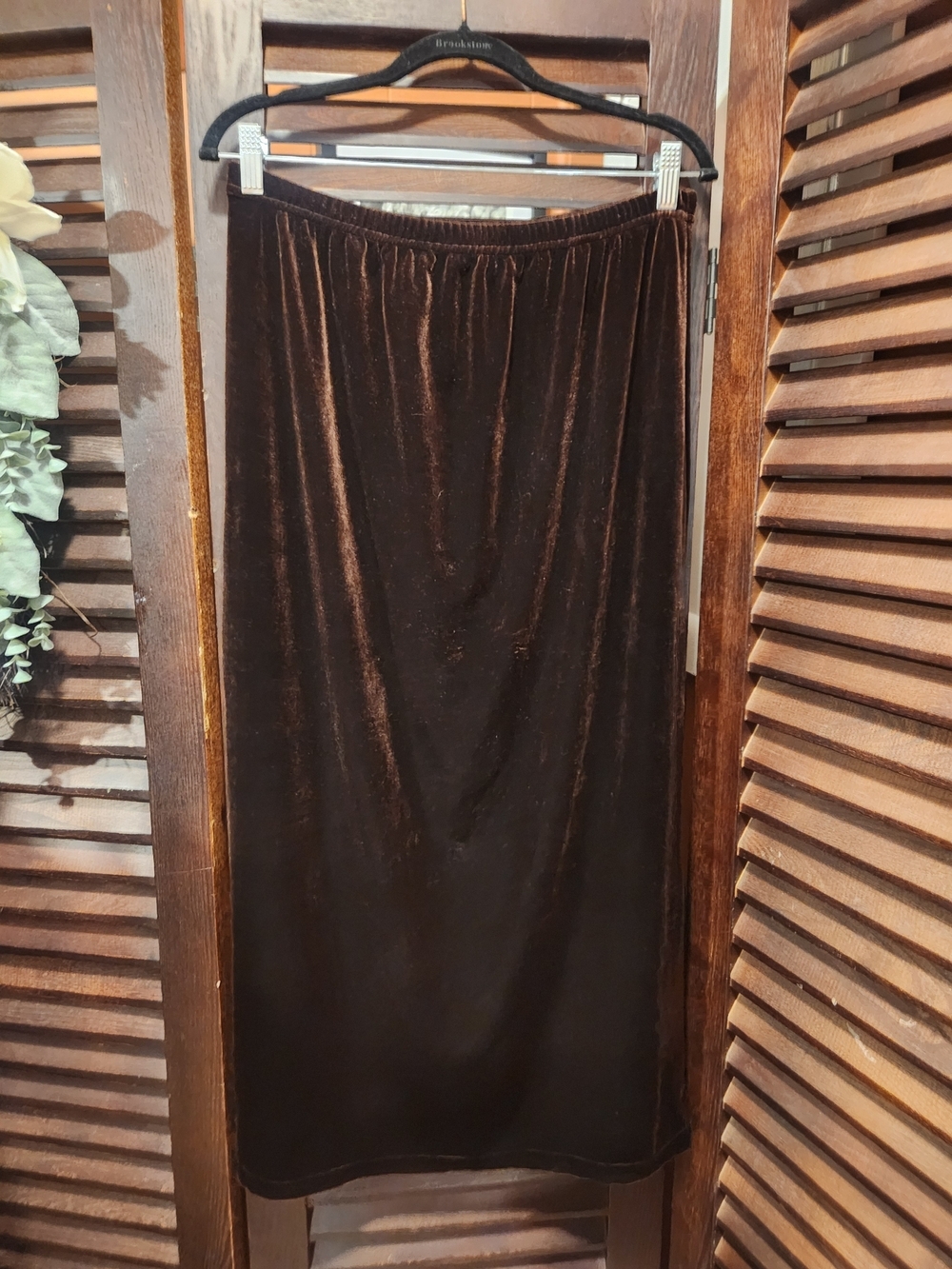 Briggs New York Dark Brown Velvet Maxi Skirt